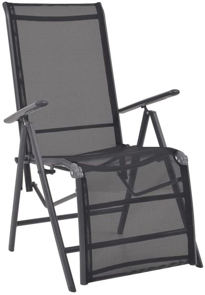 vidaXL Liegestuhl Aluminium und Textilene Schwarz 42766