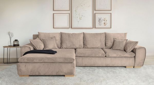 Home affaire Ecksofa Katja L-Form, B: 325 cm - OTTO. Verlässliche Qualität, Bettfunktion, Bettkasten & 4 Zierkissen