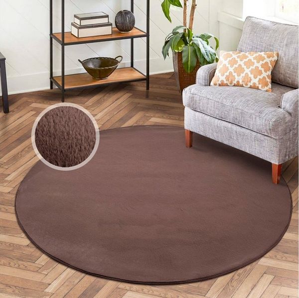 Carpet City Hochflor-Teppich TOPIA400, rund, Höhe: 21 mm, besonders weich und kuschelig durch Polyester, Uni-Farben
