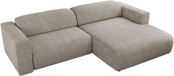 Ecksofa PASADENA, freistehendes Ecksofa, breite Armlehnen, Federsitz - rechts - Beige Stoff Bild 6