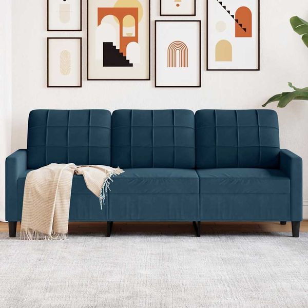 vidaXL 3-Sitzer-Sofa Blau 180 cm Samt 4007643