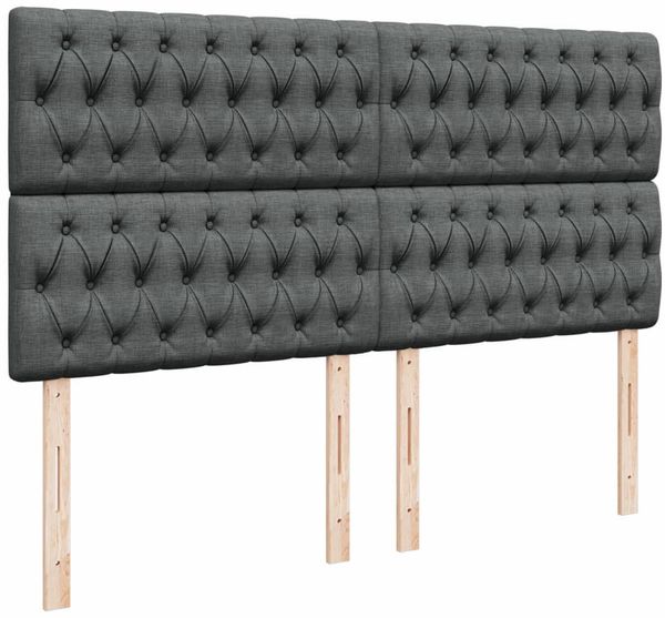 vidaXL Boxspringbett mit Matratze Dunkelgrau 200x200 cm Stoff 3294471 Bild 9