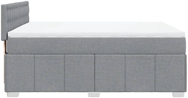 vidaXL Boxspringbett mit Matratze Hellgrau 160x200 cm Stoff 3287133 Bild 5