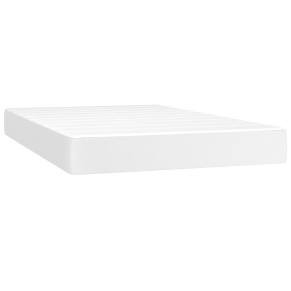 vidaXL Polsterbett mit Matratze & LED Weiß 120x200 cm Kunstleder [3135934] Bild 6