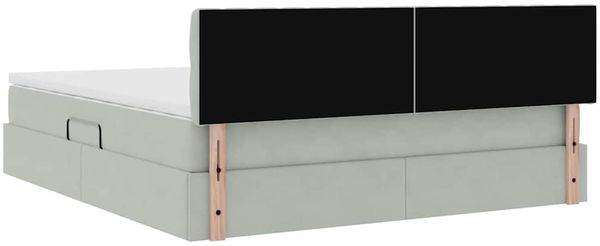 vidaXL LED-Speicherbett mit Matratze Hellgrau 160 x 200 cm Samt 3371463 Bild 12