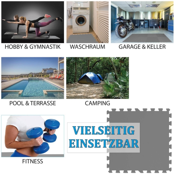 Bodenschutzmatten ( Anthrazit ) "Pool" 50x50cm ( 8 Stück ) Bild 5