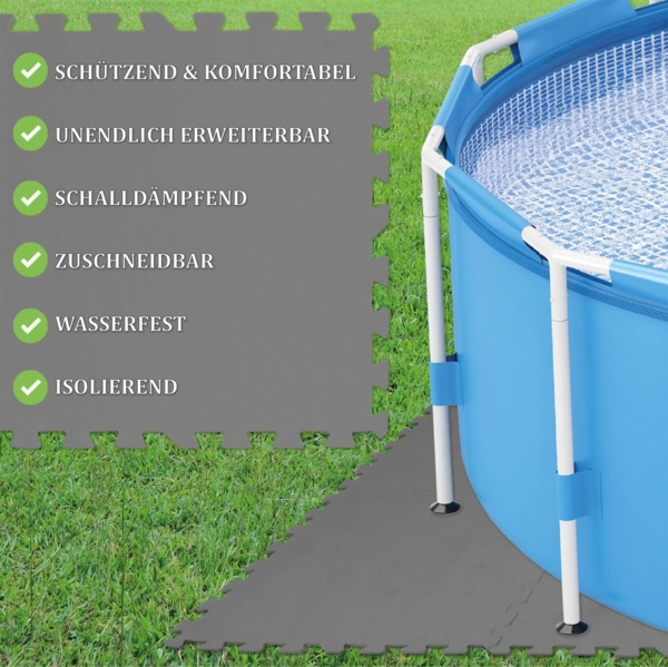 Bodenschutzmatten ( Anthrazit ) "Pool" 50x50cm ( 8 Stück ) Bild 4