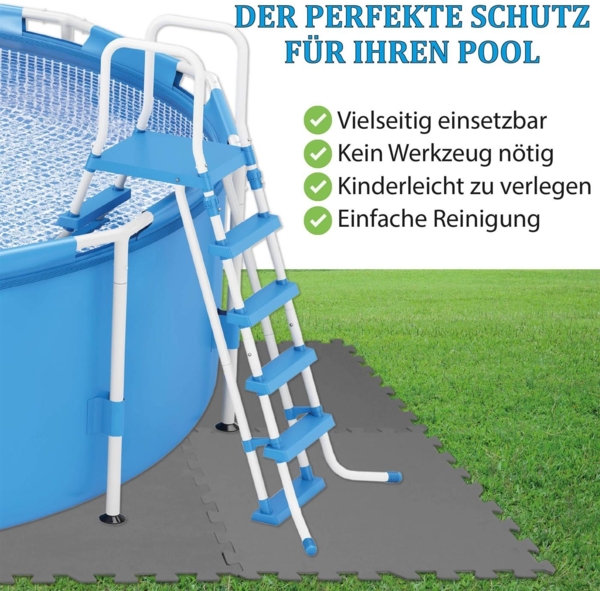 Bodenschutzmatten ( Anthrazit ) "Pool" 50x50cm ( 8 Stück ) Bild 3