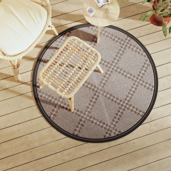 vidaXL Outdoor-Teppich ARAKIL Braun Ø120 cm PP 368478