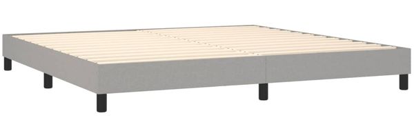 Boxspringbett mit Matratze & LED Stoff Hellgrau 200x200 cm, Härtegrad: H2 [3133021] Bild 5