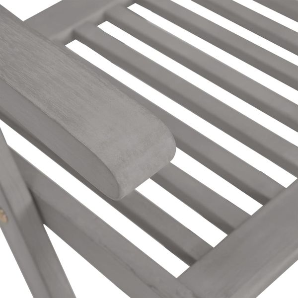 vidaXL Verstellbare Gartenstühle 4 Stk. Grau Massivholz Akazie 3065517 Bild 7