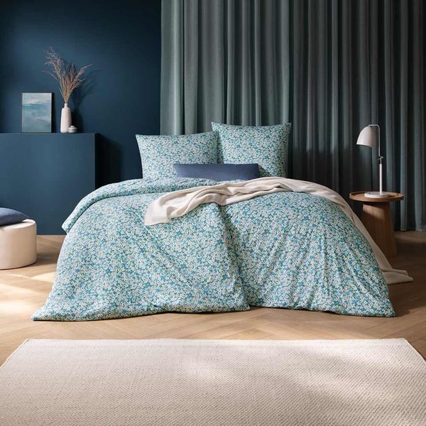 Estella Mako Jersey Bettwäsche 135x200 Tina cyan Vergißmeinnicht blau 6545-51