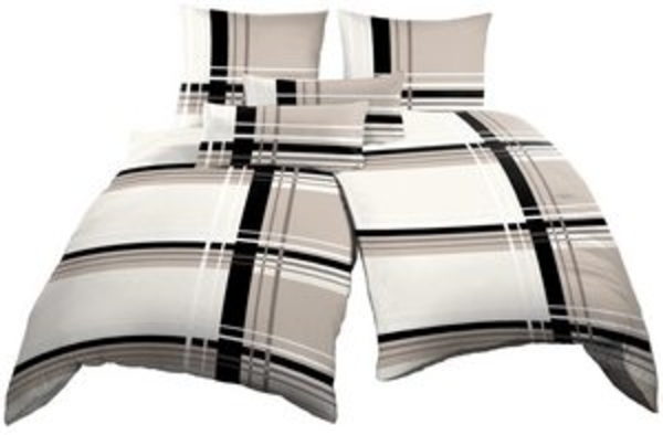 One Home Bettwäsche Adzo, Microfaser, 6 teilig, grafisch und gestreift, modern inkl. Extra Kissenbezüge 40x80 cm Bild 6