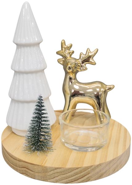 Teelichthalter Baum mit Reh