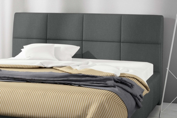 99rooms Jayden Polsterbett ohne Bettkasten 160x200 cm Strukturstoff INARI Dunkelgrau Bild 4