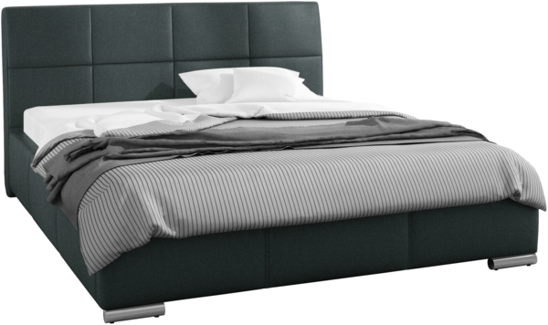 99rooms Jayden Polsterbett ohne Bettkasten 160x200 cm Strukturstoff INARI Dunkelgrau Bild 2