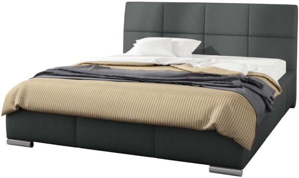 99rooms Jayden Polsterbett ohne Bettkasten 160x200 cm Strukturstoff INARI Dunkelgrau Bild 3