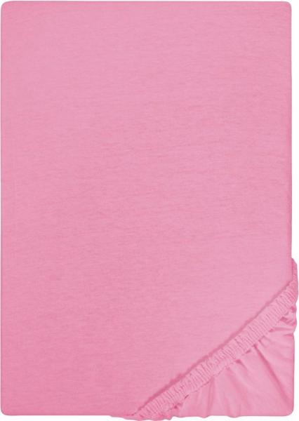 Biberna Jersey-Spannbetttuch, 100 % Baumwolle, Pink, 1x 140x200 cm - 160x200 cm