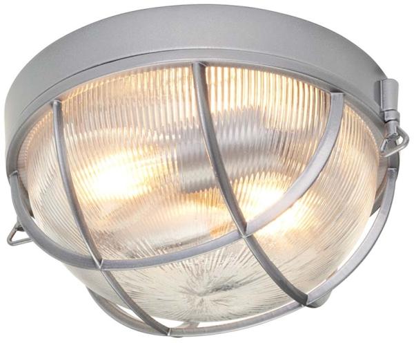 Außenleuchte, Deckenleuchte, ALU, Silber, D 25,6 cm