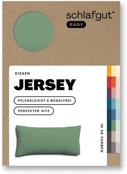 Schlafgut 'Easy' Kissenbezug, Jersey, Green Mid, 40x80 cm Bild 3
