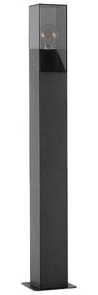 Lucande Außen-Stehlampe Fiola, Metall, Schwarz IP54, 1 x 23 W