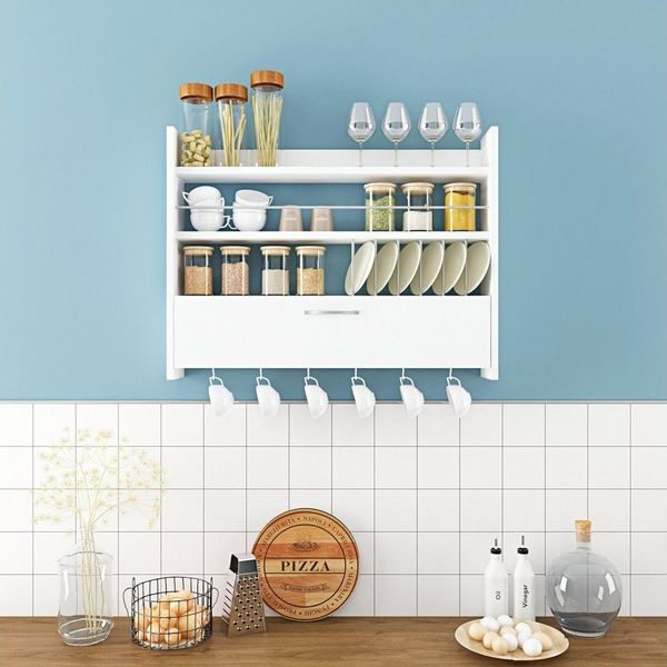 Skye Decor Wandregal 100% MELAMINE COATED PARTICLE BOARD, 65 cm x 15 cm x 85 cm N1304