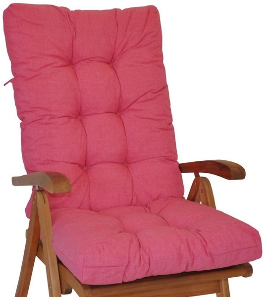 Rattani Hochlehnerauflage Polster für Gartenstuhl Hochlehner Auflage Sylva Gr. 120 x 50 cm rosa, Material Uni Living rosa