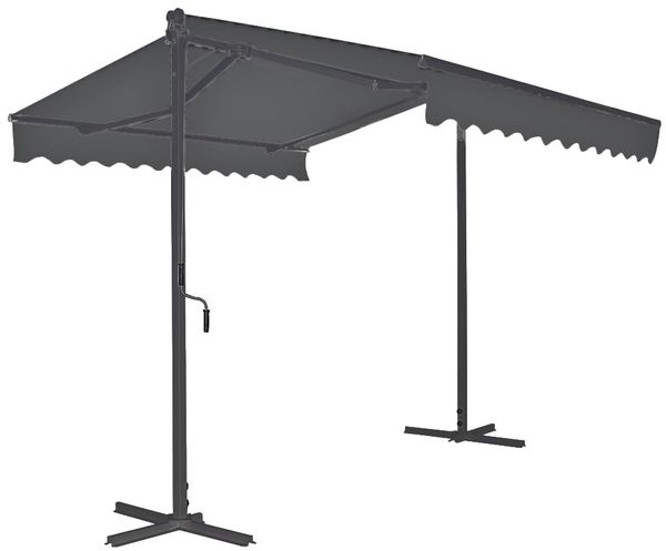 Standmarkise SKORI Dunkelgrau Polyester | Freistehende Markise Sonnenschutz Gartenmarkise