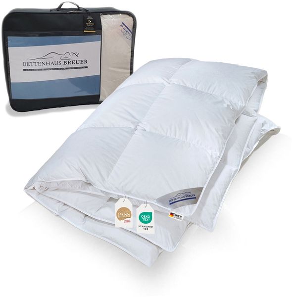 Warme Daunendecke 100% neue Daunen Bettdecke 155x220 Daunenpass 1010g