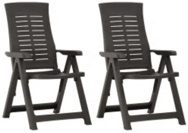 vidaXL Verstellbare Gartenstühle 2 Stk. Kunststoff Anthrazit 315831