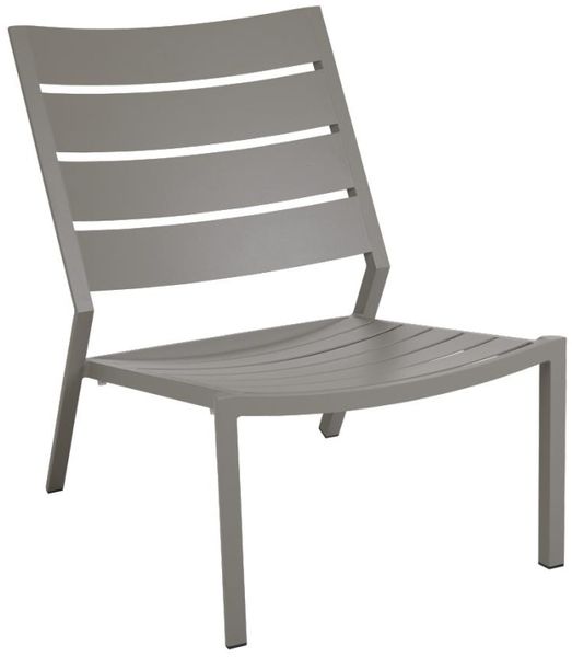 Gartensessel Delia aus Aluminium, moderner Outdoor-Stil, Beige, stapelbar und pflegeleicht