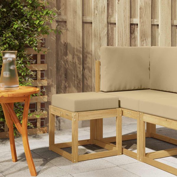 vidaXL Outdoor Hocker Bank Weiß 43 x 43 x 45 cm Massivholz Akazie 901665