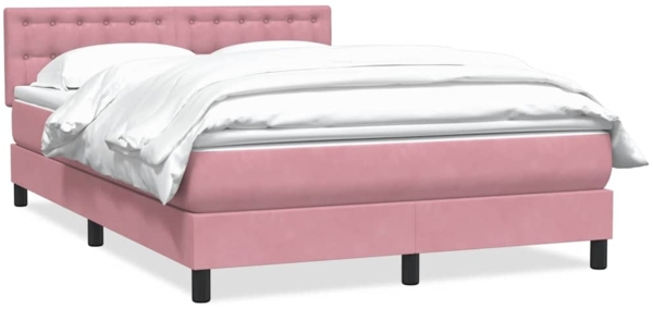 vidaXL Boxspringbett mit Matratze Rosa 160x220 cm Samt 3316652