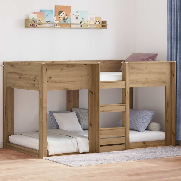 vidaXL Etagenbett für Kinder Artisan-Eiche 80 x 200 cm Holzwerkstoff 3410410