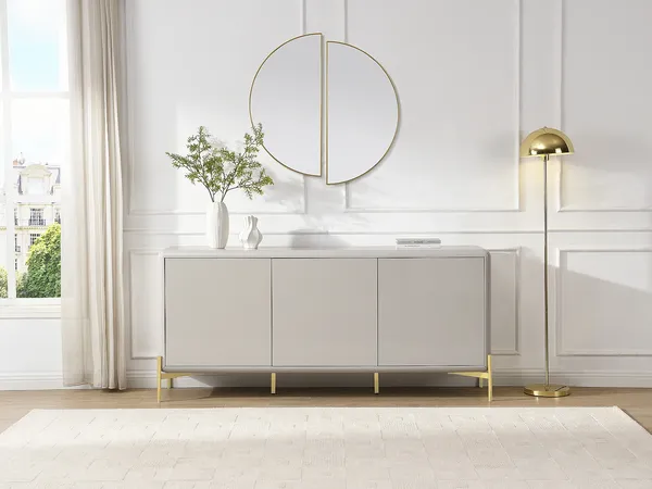 Vente-unique - LYBAKA Sideboard Holz, Platte Beige - B 40 cm x H 82 cm x L 180 cm