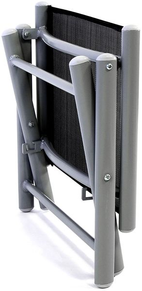 Garten Klapphocker / Fußhocker Aluminium - Textilen Anthrazit Bild 4