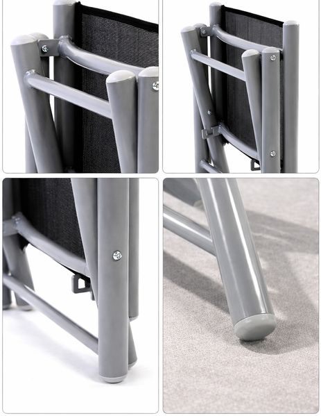 Garten Klapphocker / Fußhocker Aluminium - Textilen Anthrazit Bild 3