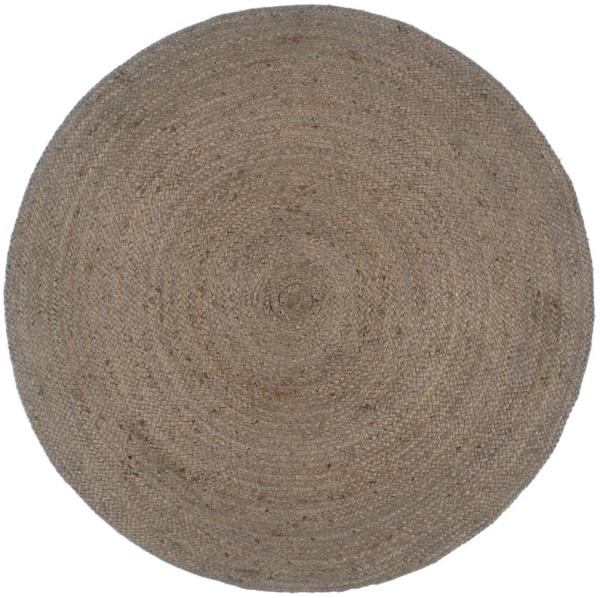 vidaXL Teppich Handgefertigt Jute Rund 180 cm Grau 343593