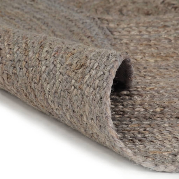 vidaXL Teppich Handgefertigt Jute Rund 180 cm Grau 343593