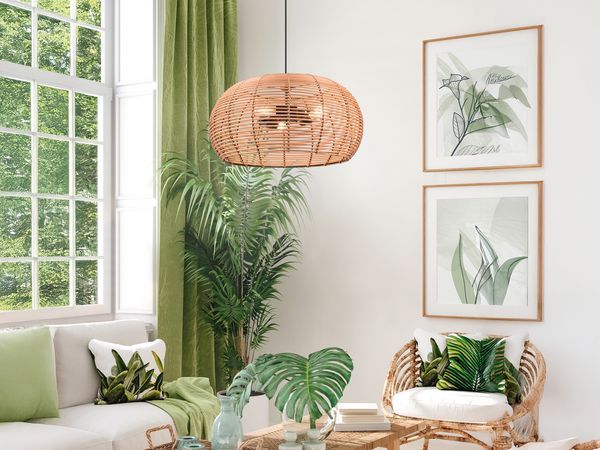 Pendelleuchte INGA Rattan Korbgeflecht 3 flammig groß, Ø 50cm