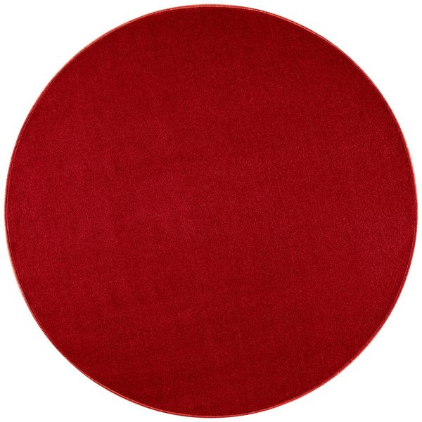 Kurzflor Teppich Nasty, rund - rot - 200 cm Durchmesser