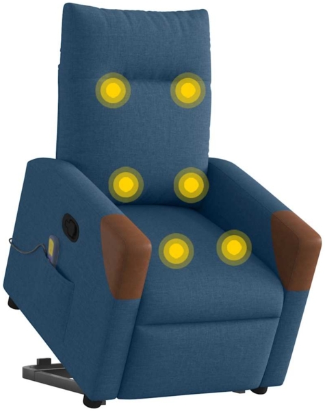 vidaXL Massagesessel mit Aufstehhilfe Blau Stoff 3324020 Bild 2