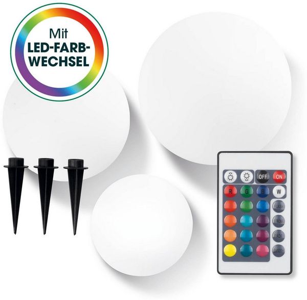 EASYmaxx Solar-Dekokugel mit Farbwechsel - 3er-Set