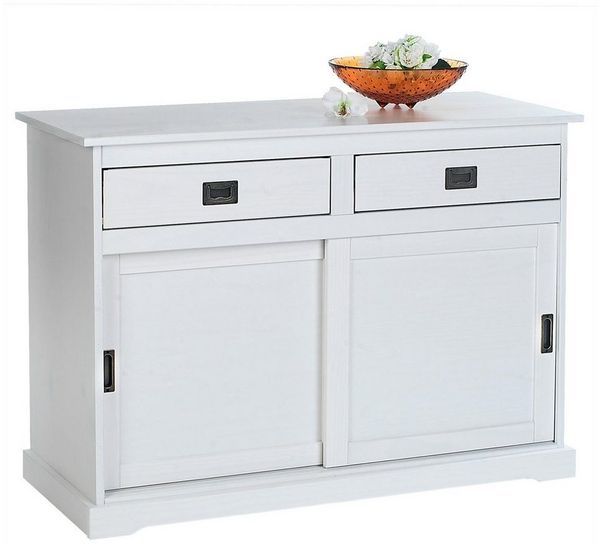 IDIMEX Kommode SAVONA, Sideboard Kommode 2 Schiebetüren 2 Schubladen Kiefer massiv, Buffetsch