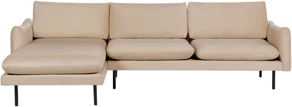 Ecksofa 4-Sitzer VINTERBRO Samtstoff Beige rechtsseitig