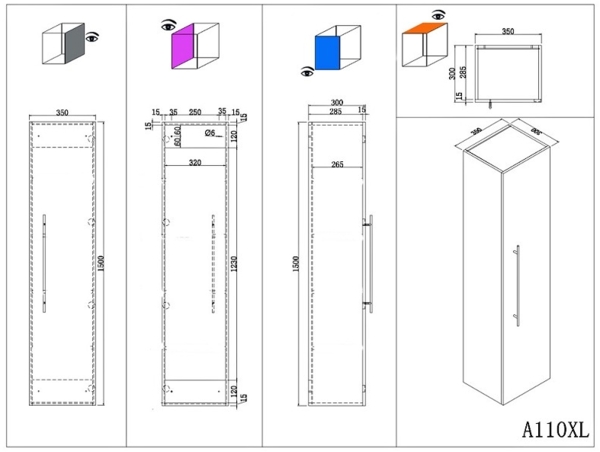 Posseik Badezimmer Badmöbel Badset Homeline 70 4-teilig anthrazit seidenglanz Bild 7