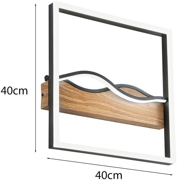LED Deckenleuchte und Wandleuchte HAWAII in Schwarz, 3 Lichtfarben, 40x40cm Bild 3