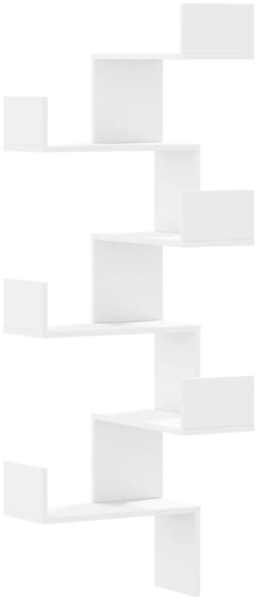 vidaXL Wand-Eckregal Weiß 45x45x147 cm Holzwerkstoff 852636