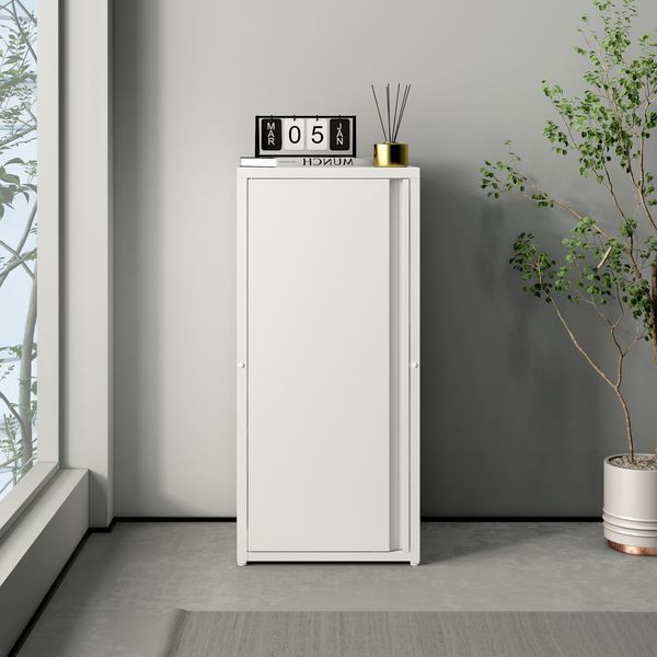 [en. casa] 'Burlöv' Metallschrank, Stahl, 88 x 40 x 35 cm, Weiß