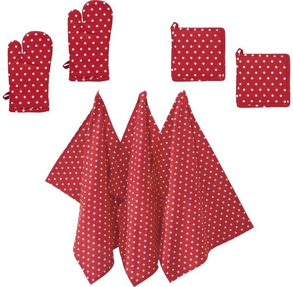 REDBEST Topflappen Küchenset 7-teilig, Punkte